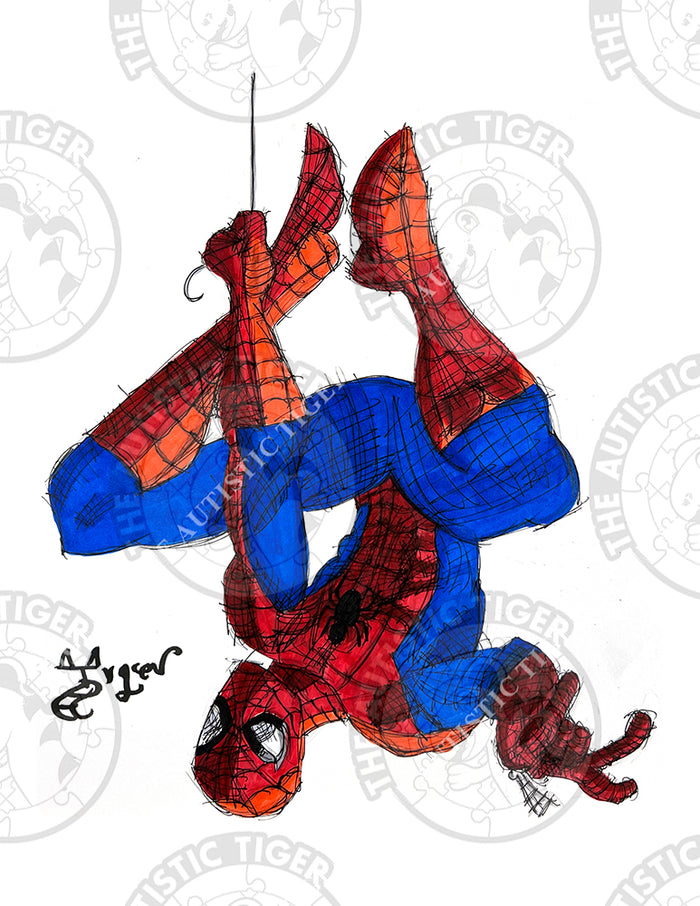 Art Print - SH02 Upside Down Spiderman - Marvel