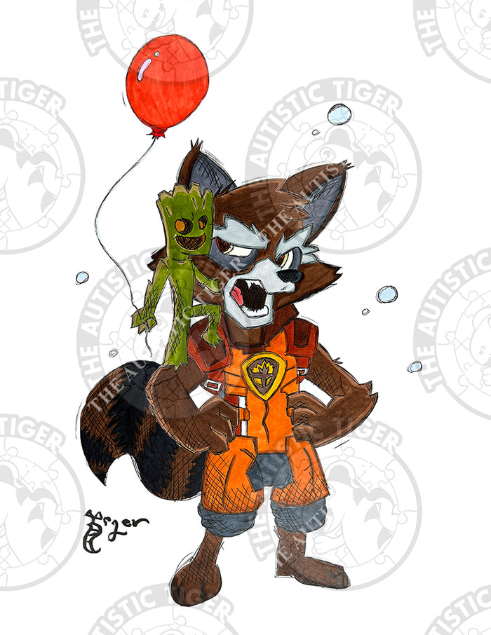 Art Print - SH09 Rocket and Baby Groot - Marvel