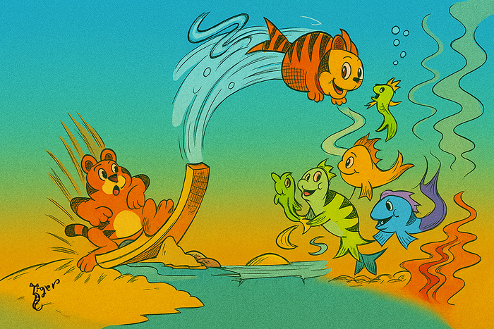Art Print - T16 TAT One Fish, Two Fish - Dr Seuss