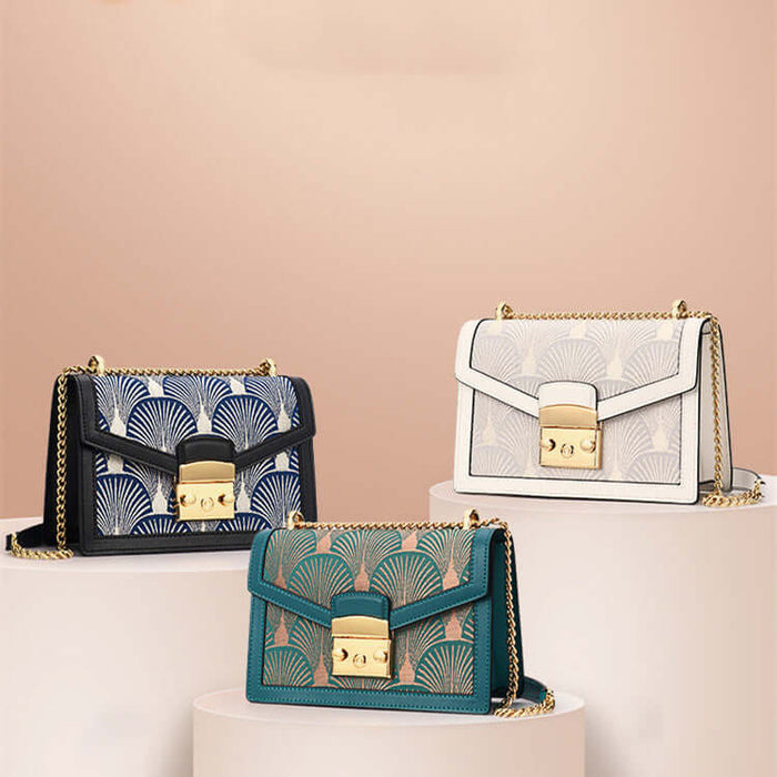 Artistic Embroidery Leather Women's Messenger Bag Elegant Embroidered Design