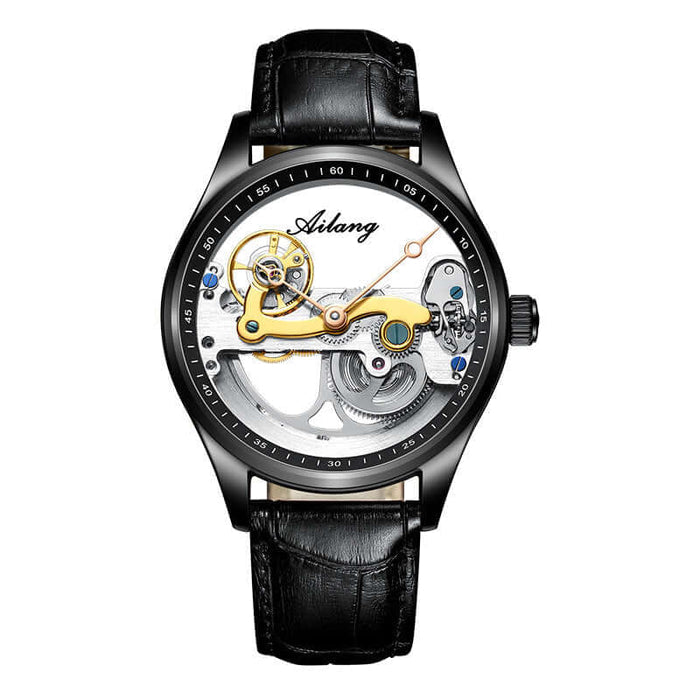 Automatic Hollow Mechanical Sports Watch for Men transparent case back