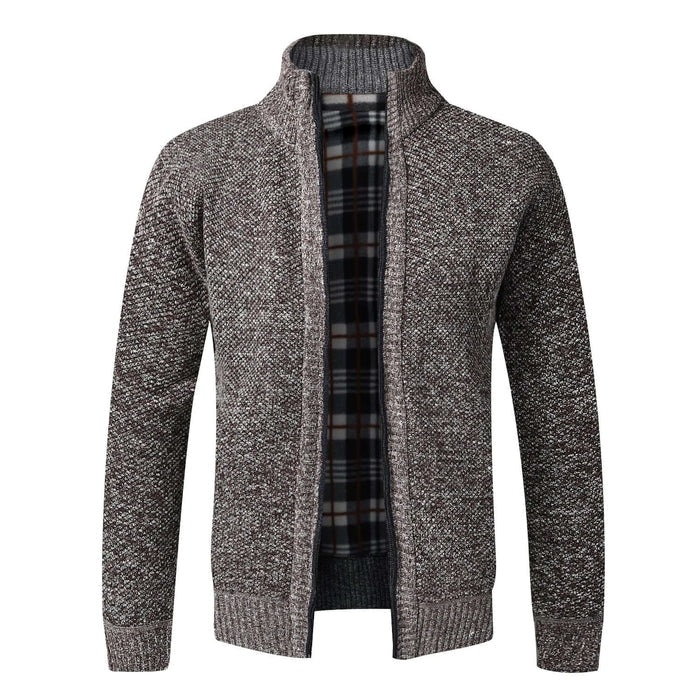 Autumn Winter Fleece Zip Cardigan Slim Fit for Men slim fit silhouette