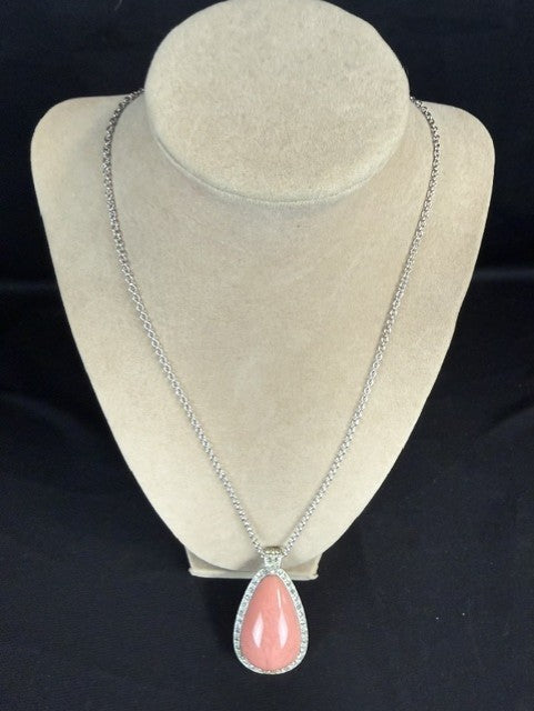Avon Coral Pink Lucite Necklace