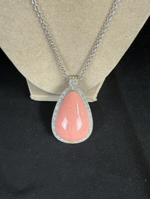 Avon Coral Pink Lucite Necklace