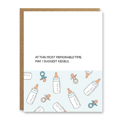 May I suggest Kegels? Baby bottle card