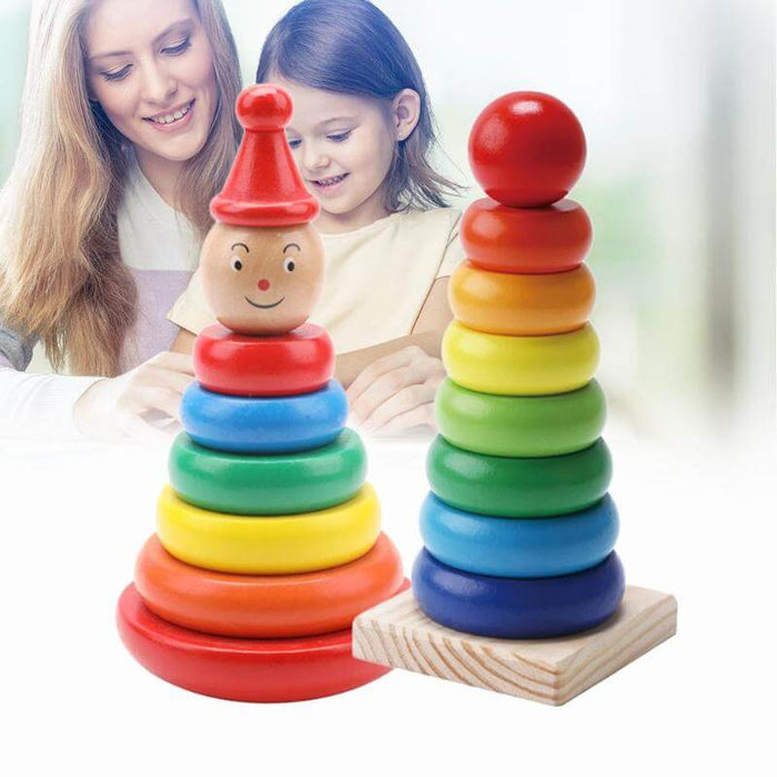 Baby Early Education Educational Toys wooden rainbow tower.