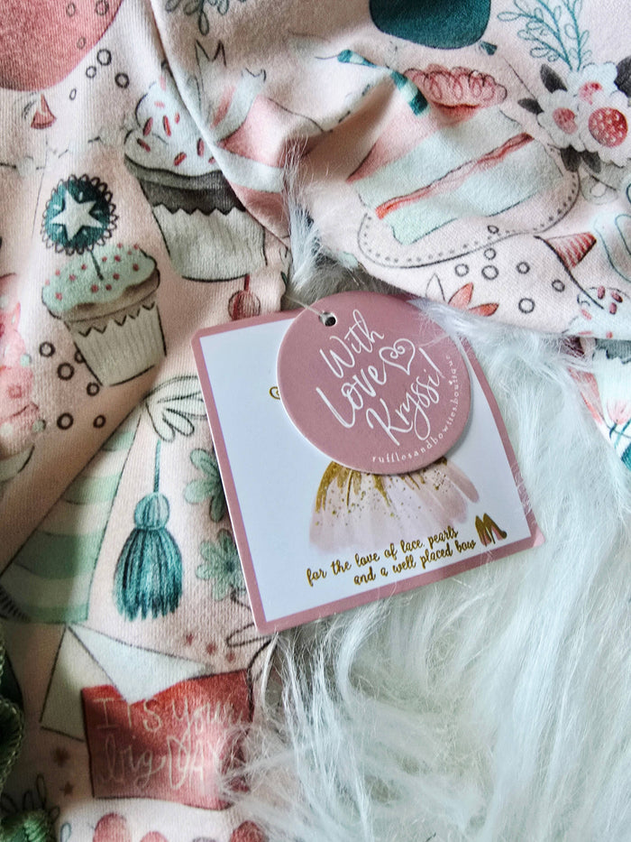 Baby Girls Sleeper - Peach & Green Floral 1St Birthday