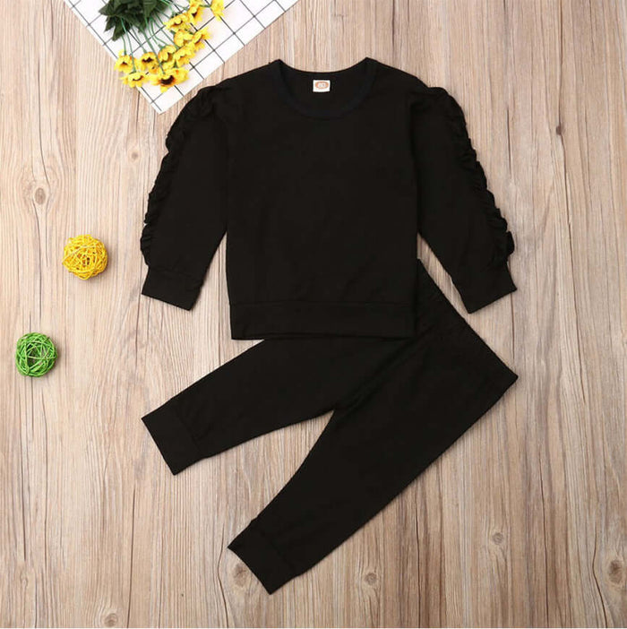 Baby Ruffles Jumper Solid Outfit toddler girl fashion.