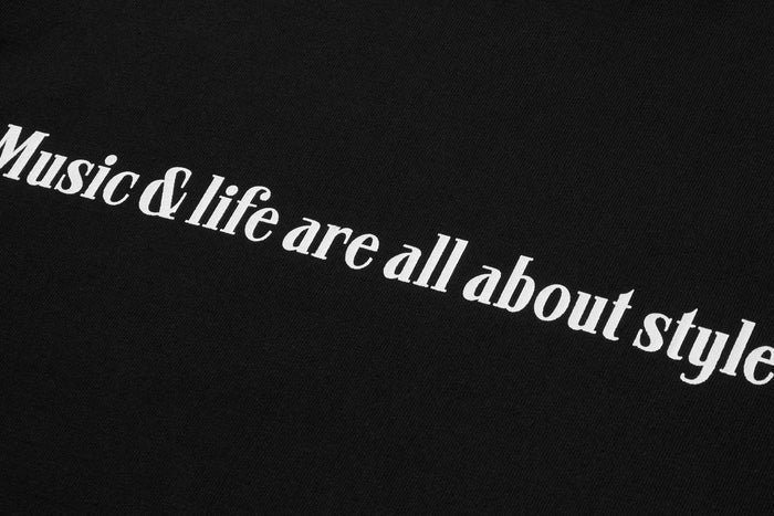 BAPE BLACK MESSAGE PRINT BLACK TEE