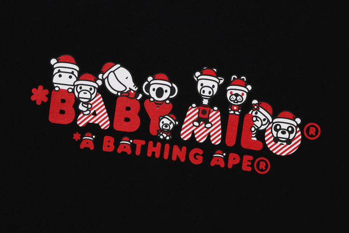 BAPE KIDS COTTON PRINTED CHRISTMAS BABY MILO T-SHIRT
