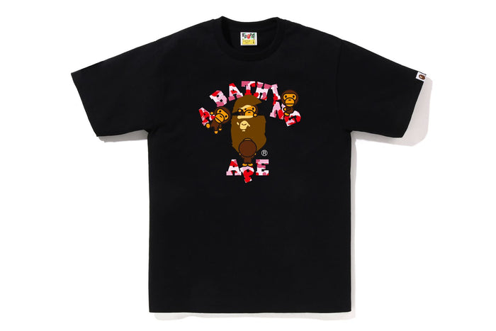 BAPE MENS ABC CAMO COLLEGE MILO T-SHIRT