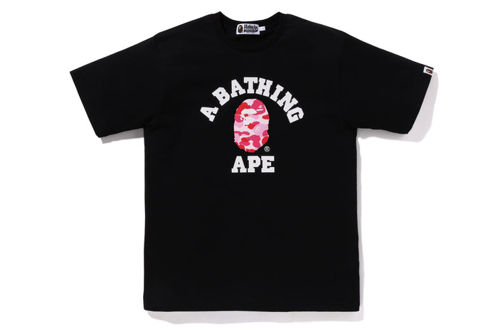BAPE MENS ABC CAMO COLLEGE ORGANIC COTTON TEE