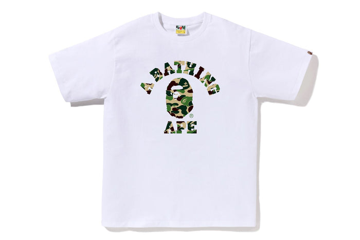 BAPE MENS ABC CAMO COLLEGE T-SHIRT