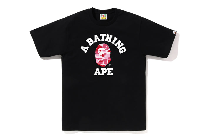 BAPE MENS ABC CAMO COLLEGE T-SHIRT