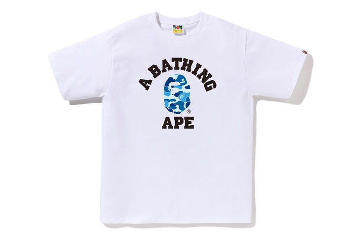 BAPE MENS ABC CAMO COLLEGE T-SHIRT