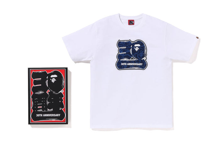 BAPE MENS COTTON APE HEAD PRINT 30TH ANNIV. T-SHIRT