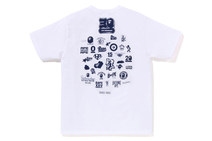 BAPE MENS COTTON APE HEAD PRINT 30TH ANNIV. T-SHIRT