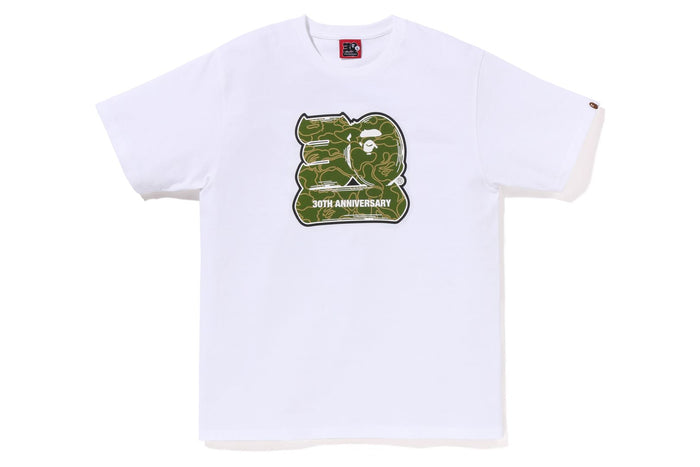 BAPE MENS COTTON APE HEAD PRINT 30TH ANNIV. T-SHIRT