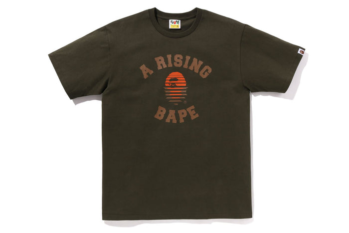 BAPE MENS COTTON APE HEAD PRINT A RISING BAPE T-SHIRT
