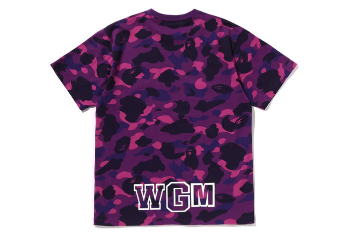 BAPE MENS COTTON COLOR CAMO SHARK T-SHIRT