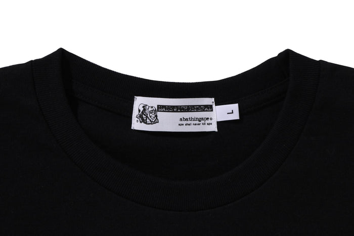 BAPE MENS COTTON PRINTED FLYER PATTERN T-SHIRT