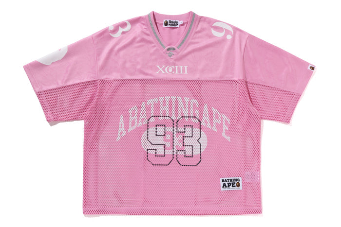 BAPE MENS LINE CAMO MULTI LOGO RELAXED FIT FOOTBALL JERSEY