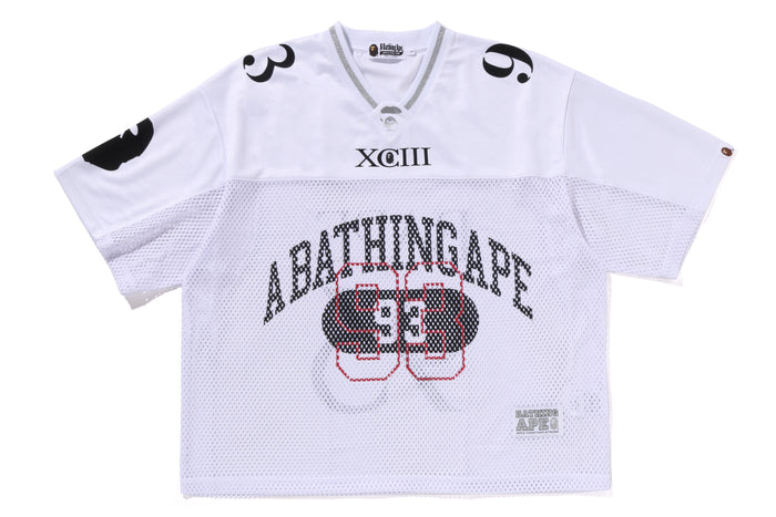 BAPE MENS LINE CAMO MULTI LOGO RELAXED FIT FOOTBALL JERSEY