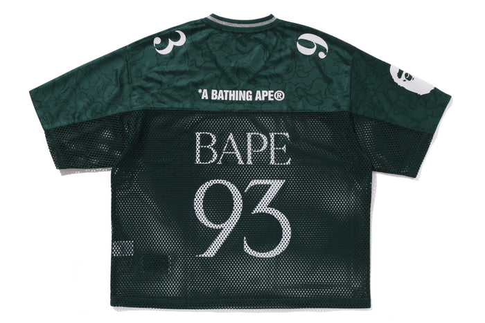 BAPE MENS LINE CAMO MULTI LOGO RELAXED FIT FOOTBALL JERSEY