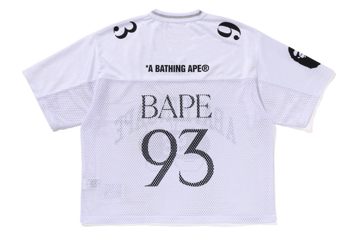 BAPE MENS LINE CAMO MULTI LOGO RELAXED FIT FOOTBALL JERSEY