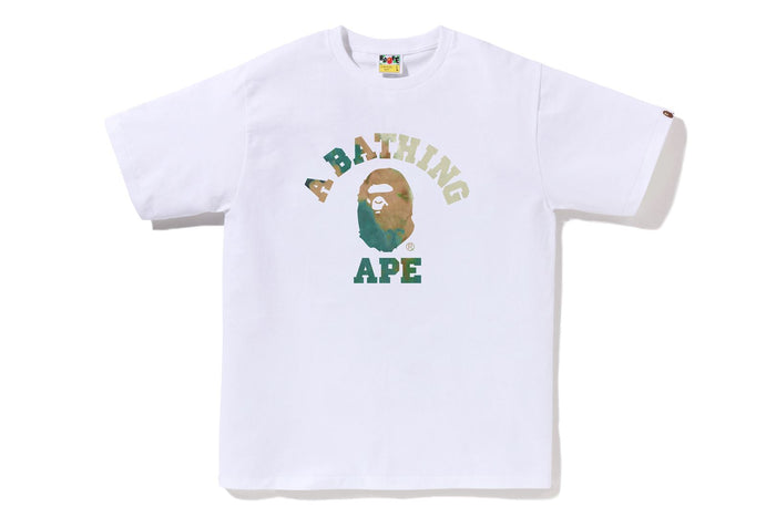 BAPE MENS TIE DYE COLLEGE T-SHIRT