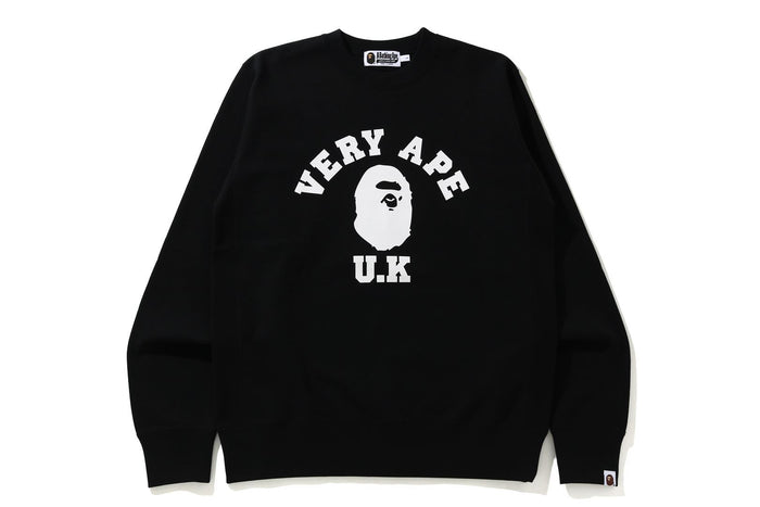 BAPE STORE LONDON VERY APE COLLEGE CREWNECK