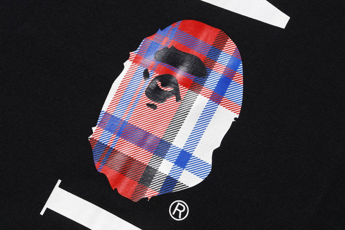 BAPE STOREÂ® LONDON BAPE CHECK LOGO L/S TEE