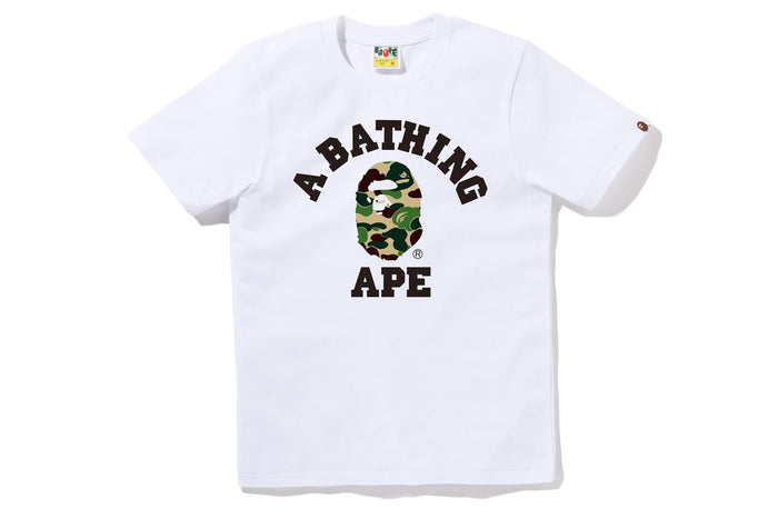 BAPE WOMENS ABC CAMO COLLEGE TEE