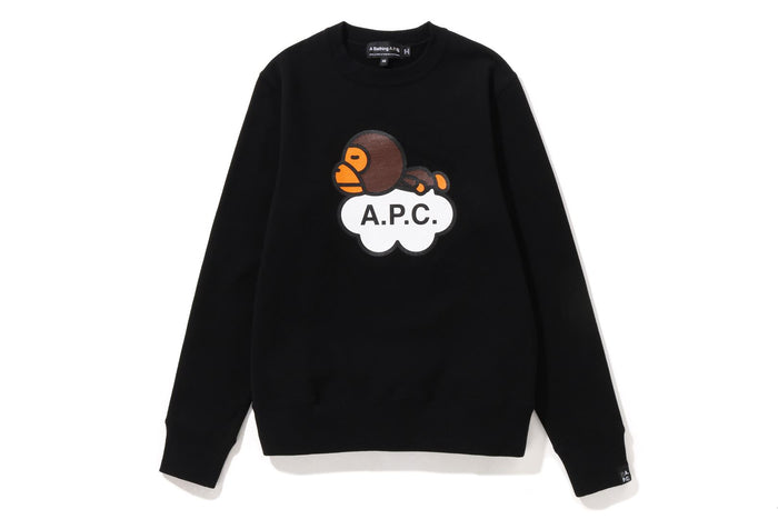 BAPEÂ® X A.P.C. MILO WIDE CREWNECK