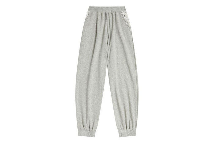 BAPY LACE-PATCHED SWEAT PANTS