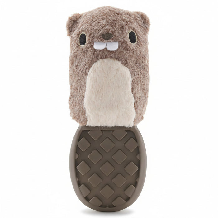 Bark Super Chewer P.B. Beaver Durable Rubber Dog Toy Gray Brown Medium / Large - Dog.Dog.Cat.