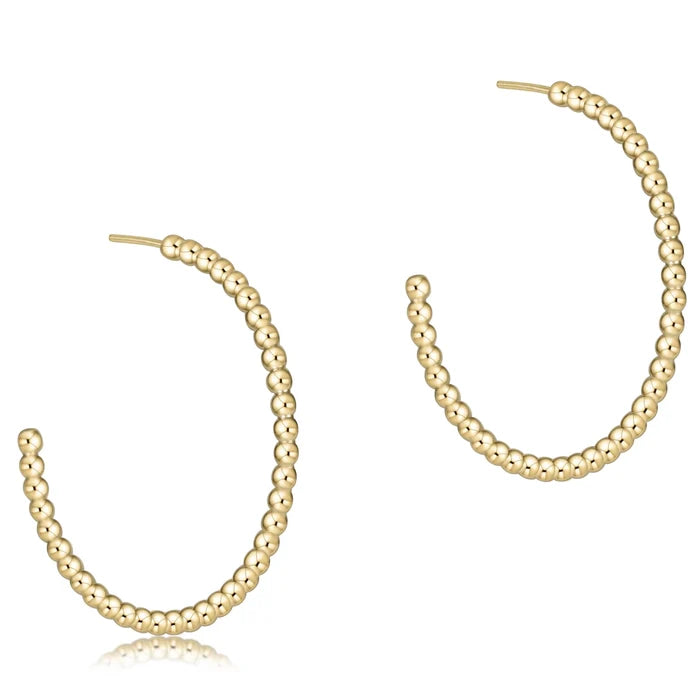 Beaded Classic Post Hoop - Gold - Molly + Kate