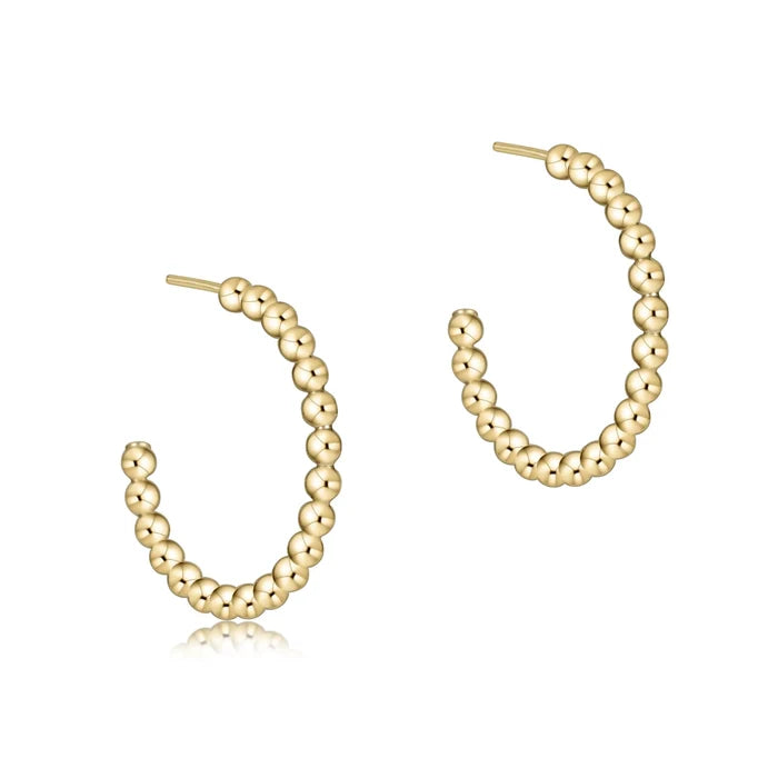 Beaded Classic Gold Post Hoop - Molly + Kate