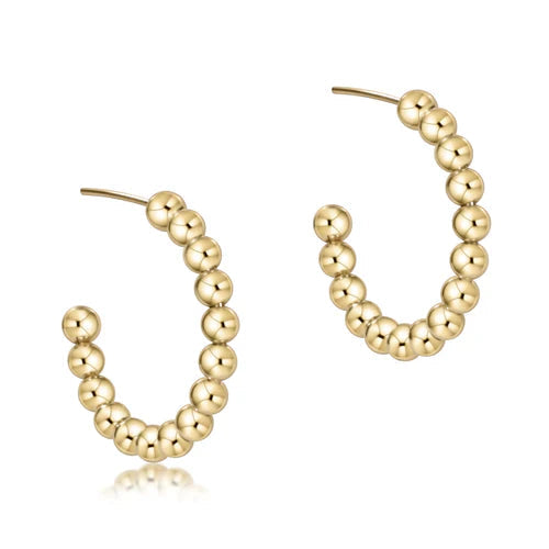 Beaded Classic Post Hoop - Gold - Molly + Kate