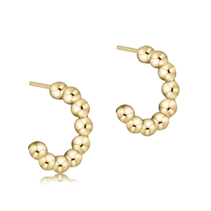 Beaded Classic Gold Post Hoop - Molly + Kate