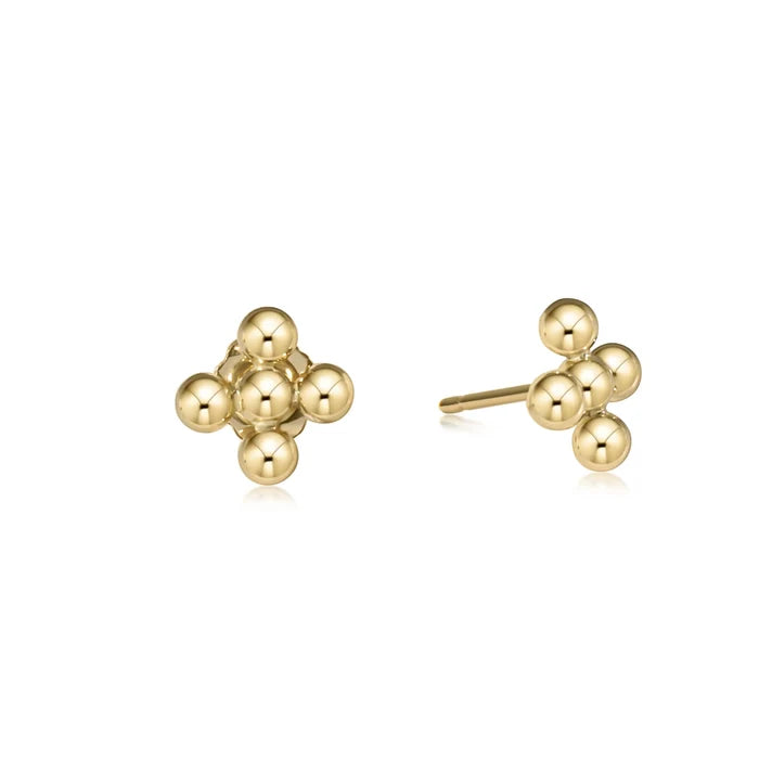 Beaded Signature Cross Stud - Gold - Molly + Kate