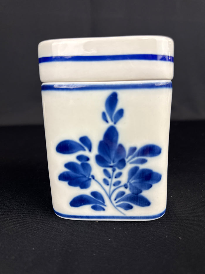 Beautiful hand painted canister. made in Portugal