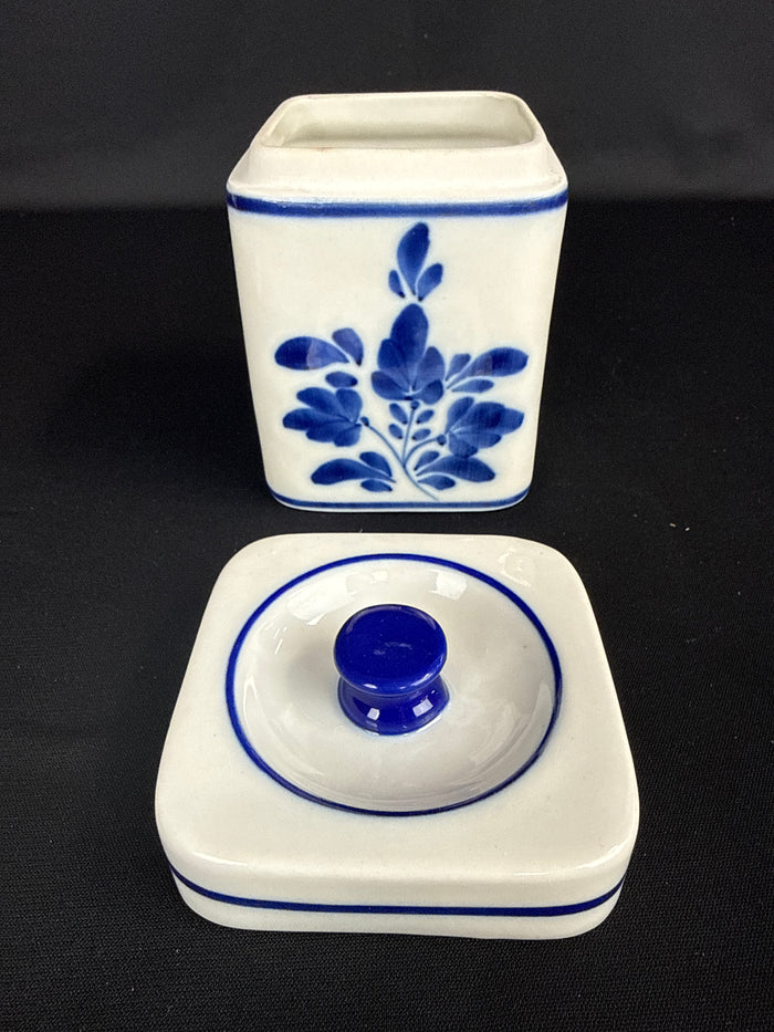 Beautiful hand painted canister. made in Portugal