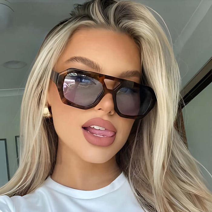 Big Frame Leopard Sunglasses floral print frame.