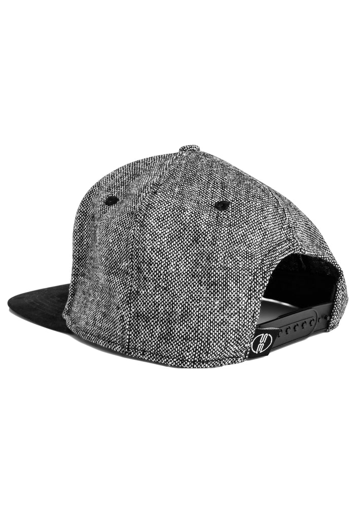 Bliss-Snapback-Cap-Tweed-Black-White-Baseball-Hat