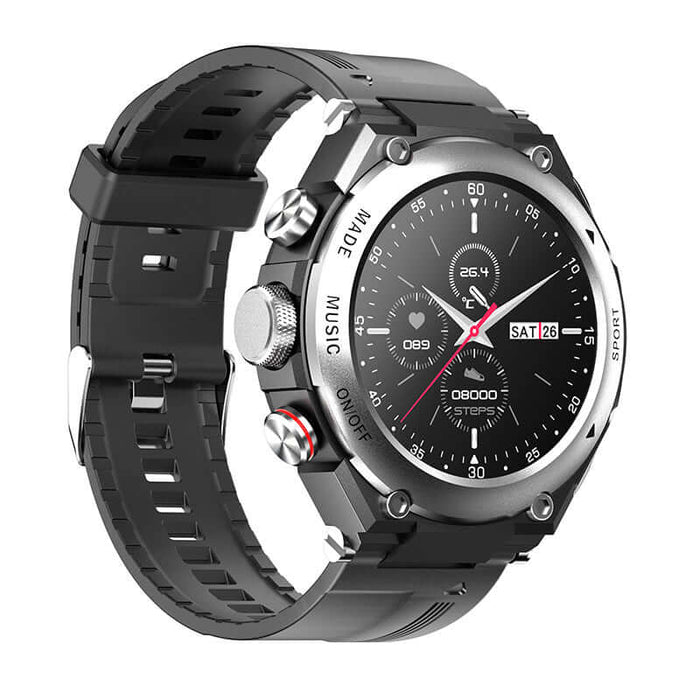 Bluetooth Call Smart Watch 1.28 Inch TFT Screen silicone wrist strap.