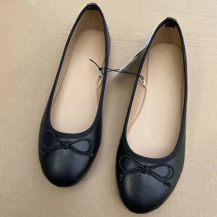 Bowknot Ballerina Womens Flat Slip-On Loafers comfort fit