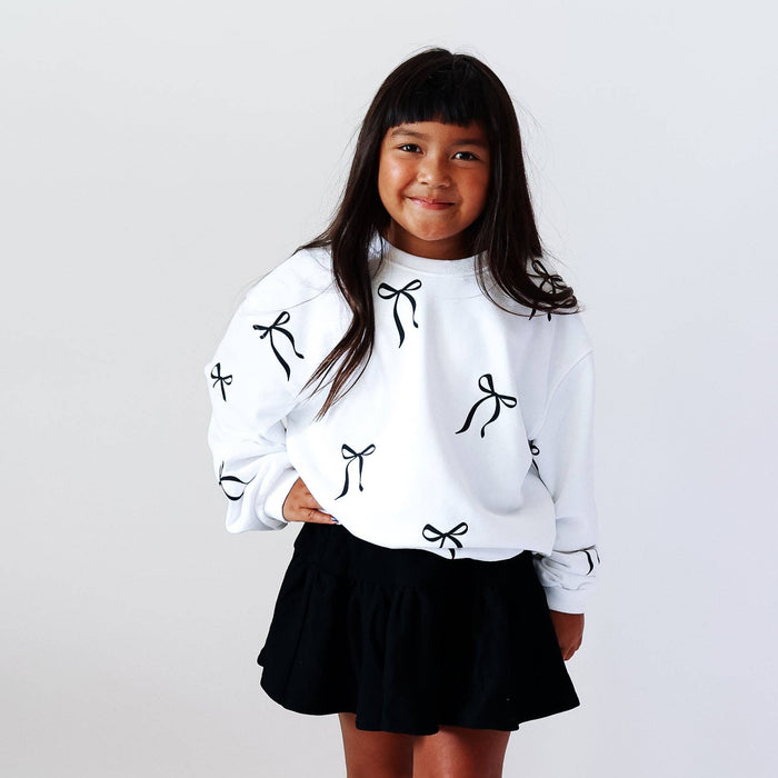 BOWS| all over print | oversized drop shoulder pullover | KIDS