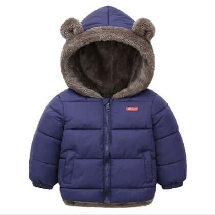 Boys Cotton Padded Winter Jacket red warm outerwear.