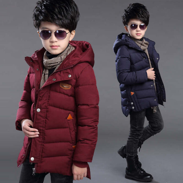 Boys Hooded Padded Jacket winter warm coat.